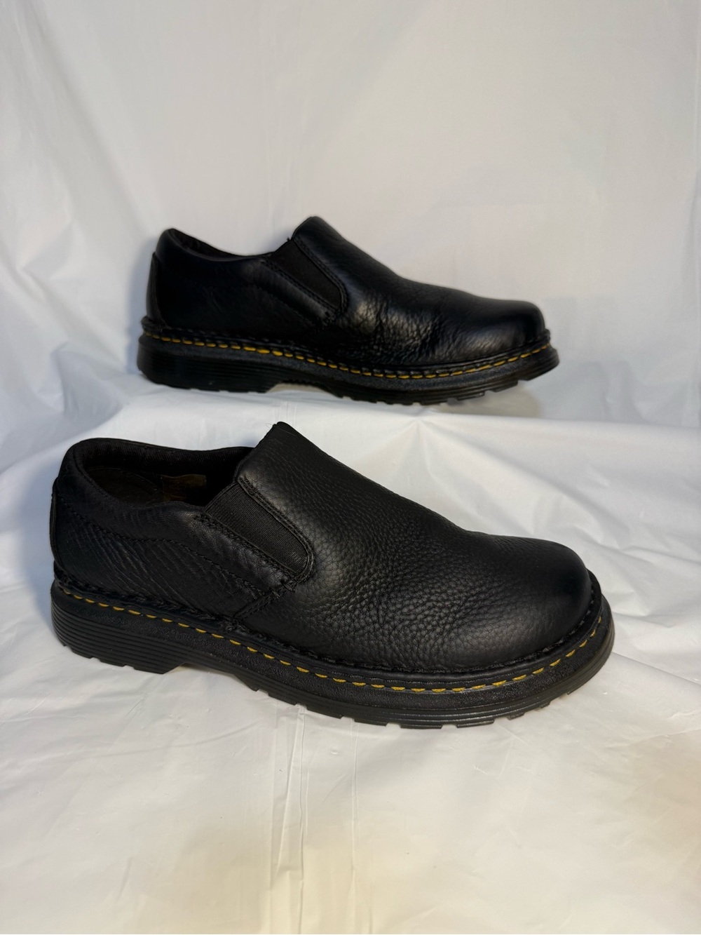 Dr. Martens Boyle Grizzly Black Leather Slip On Men's Size LEFT US 10 RIGHT US 9